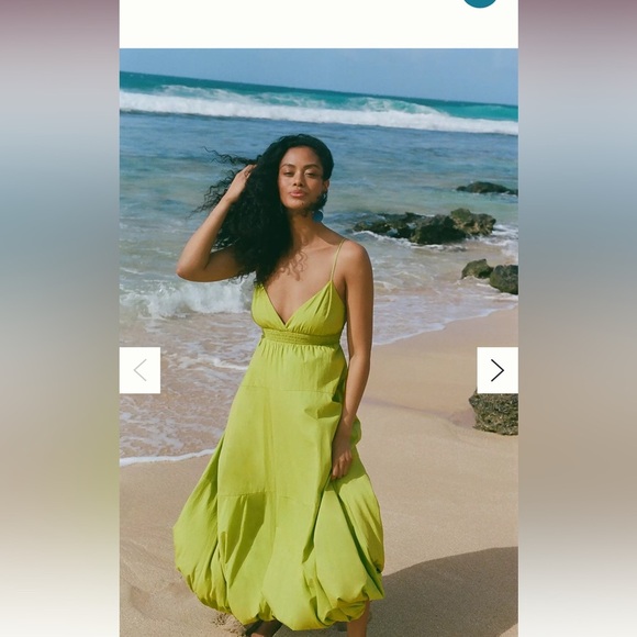 By Anthropologie V-Neck Tiered Bubble-Hem Dress SZ L - Picture 3 of 8